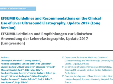 EFSUMB Guidelines and Recommendations on the Clinical Use of Liver Ultrasound Elastography, Update 2017 